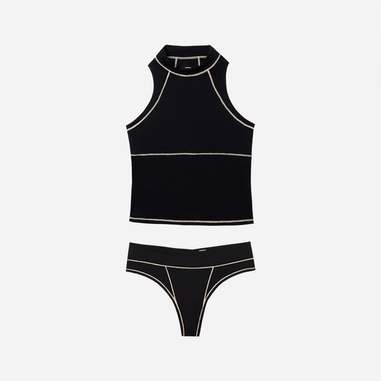 The Tank & Thong Set - Black